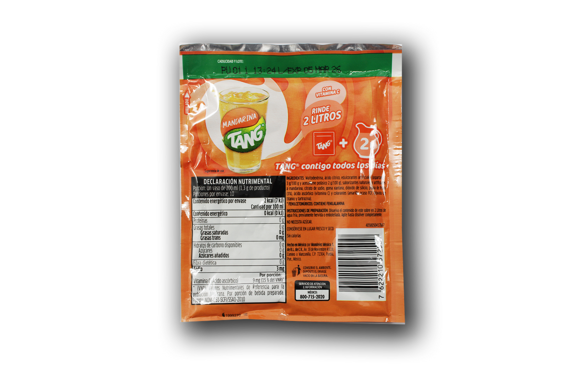 Bebida en Polvo Tang Sabor Mandarina 112GR