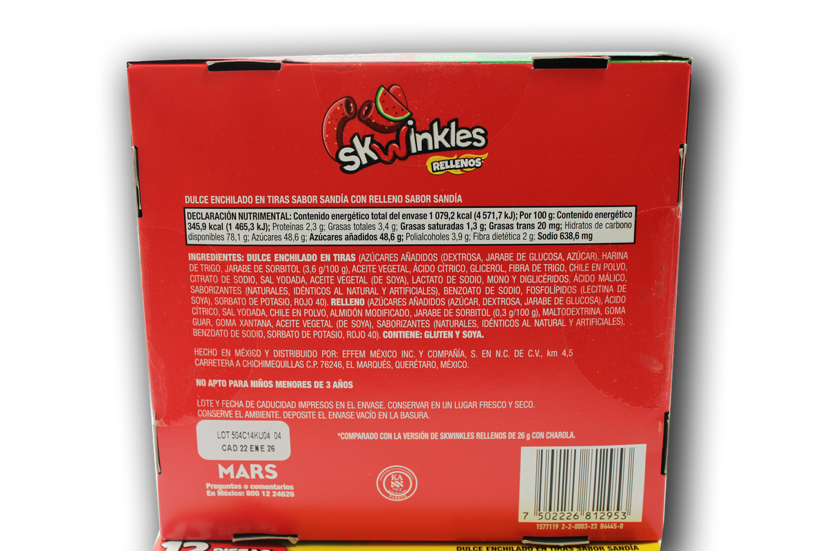 Skwinkles Rellenos Sabor Sandía Enchilada