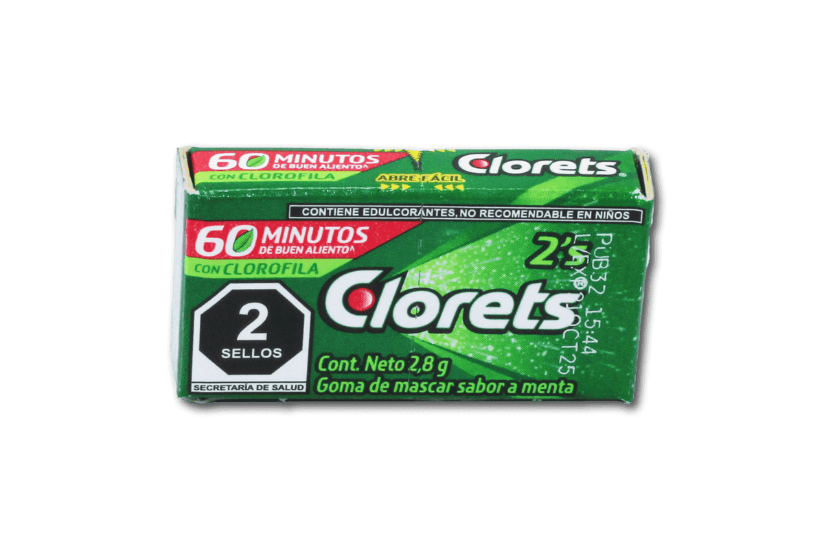 Chicles Clorets caja 2 pastillas