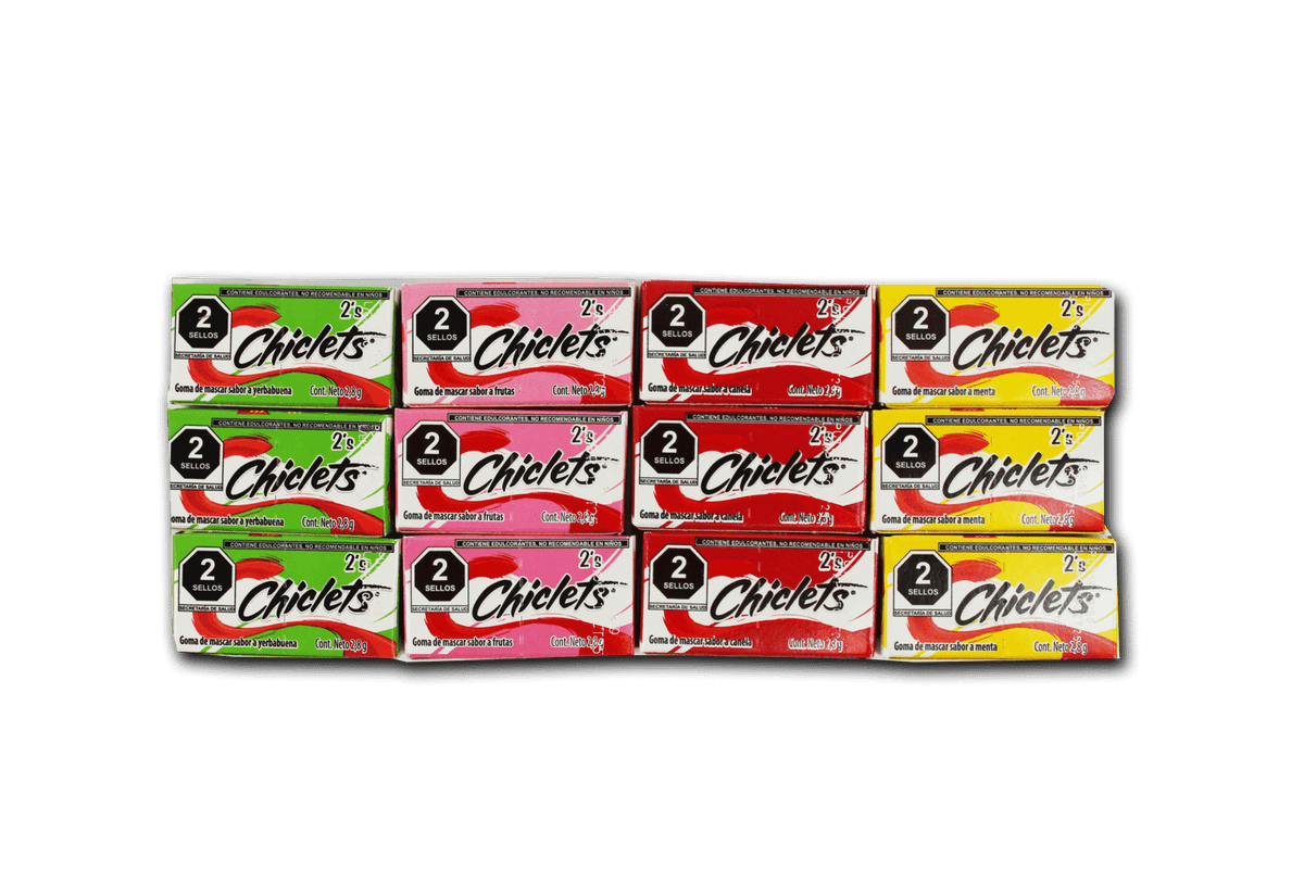Chicles 2 pastillas sabores surtidos – Dulcería La Estrella