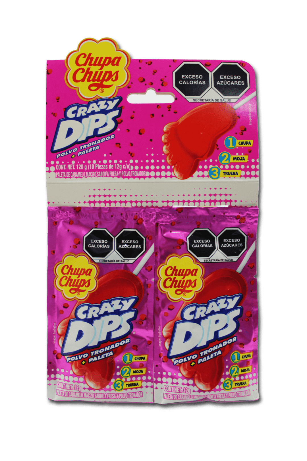 Paletas Crazy Dips tira sabor fresa
