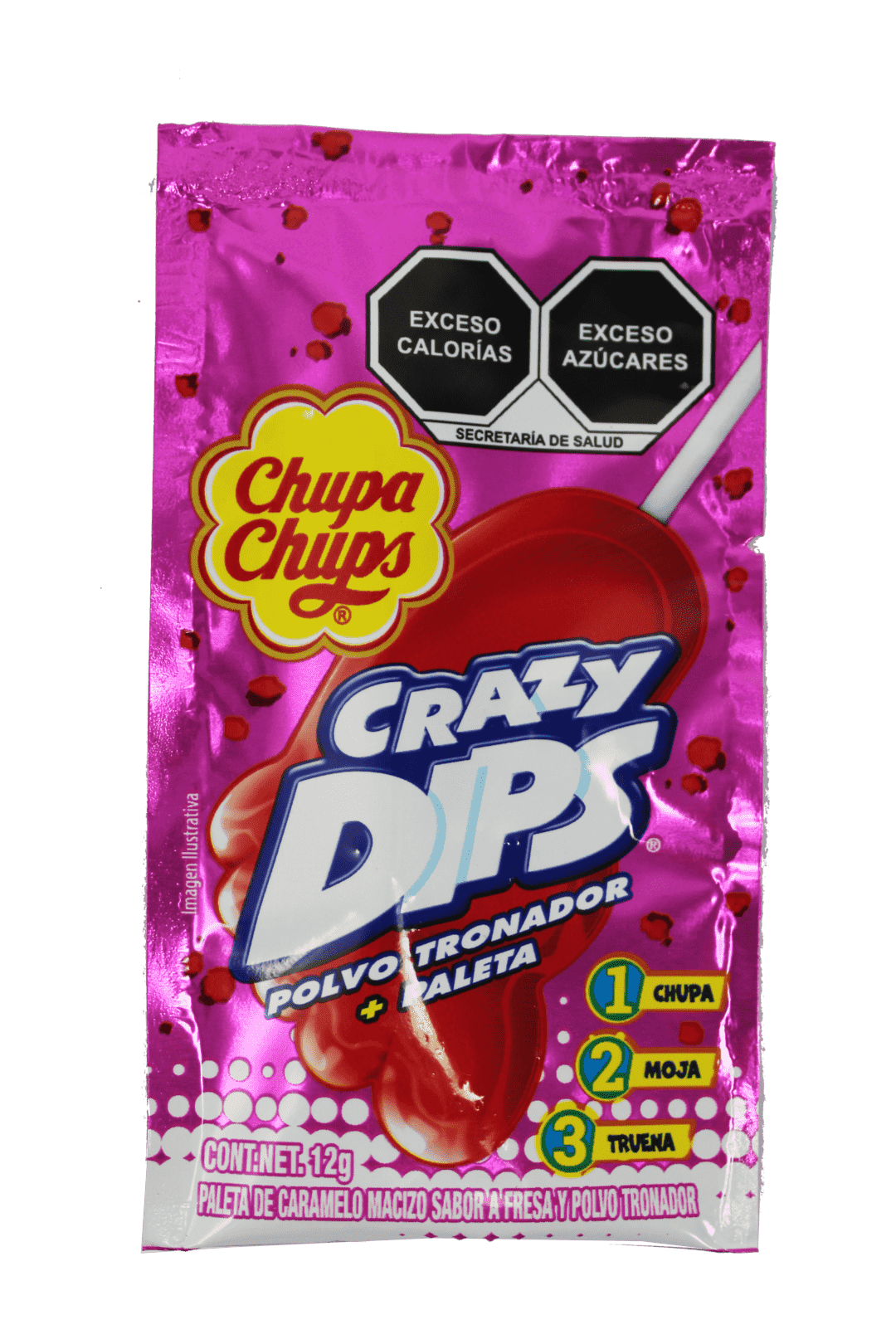 Paletas Crazy Dips tira sabor fresa
