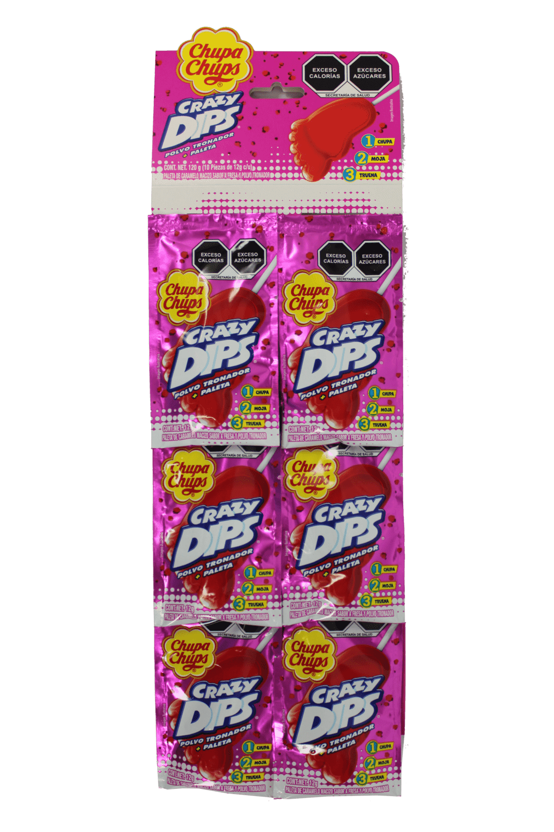 Paletas Crazy Dips tira sabor fresa