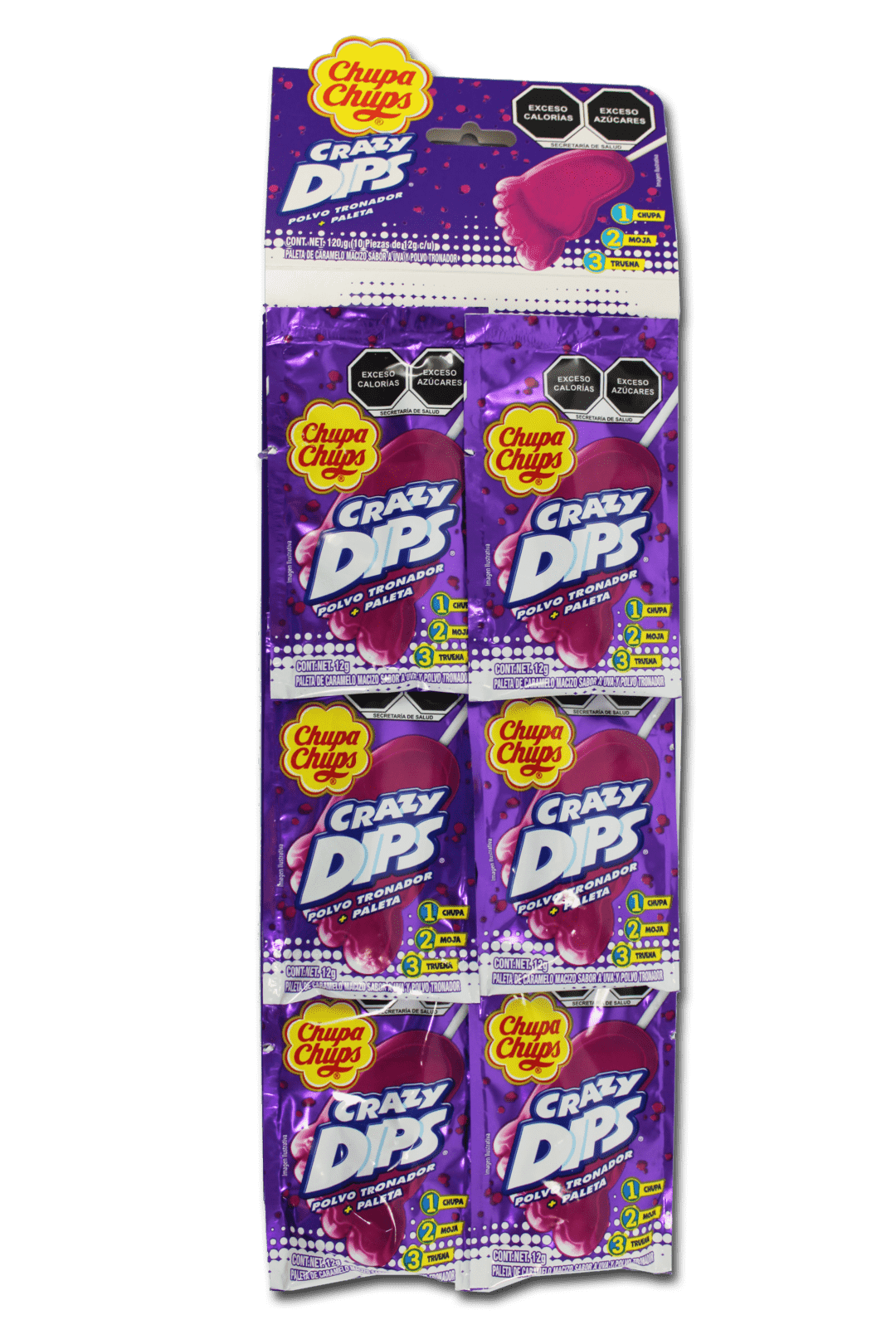 Paletas Crazy Dips tira sabor uva