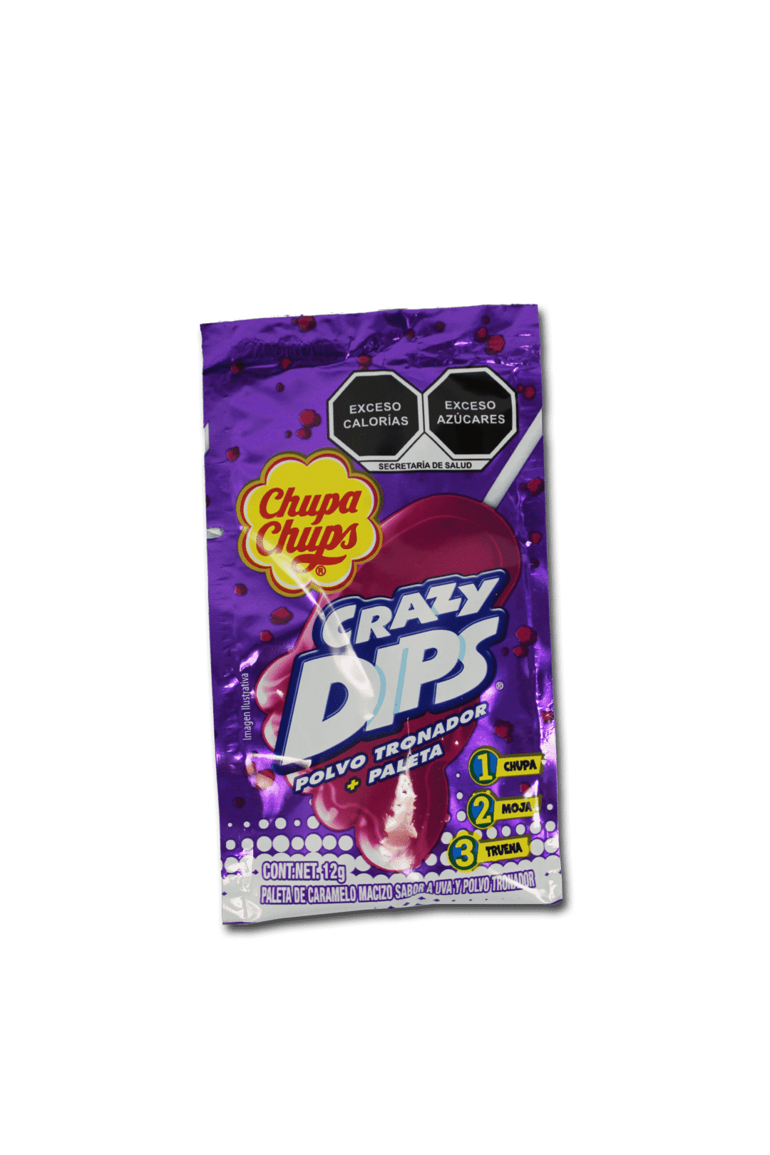 Paletas Crazy Dips tira sabor uva