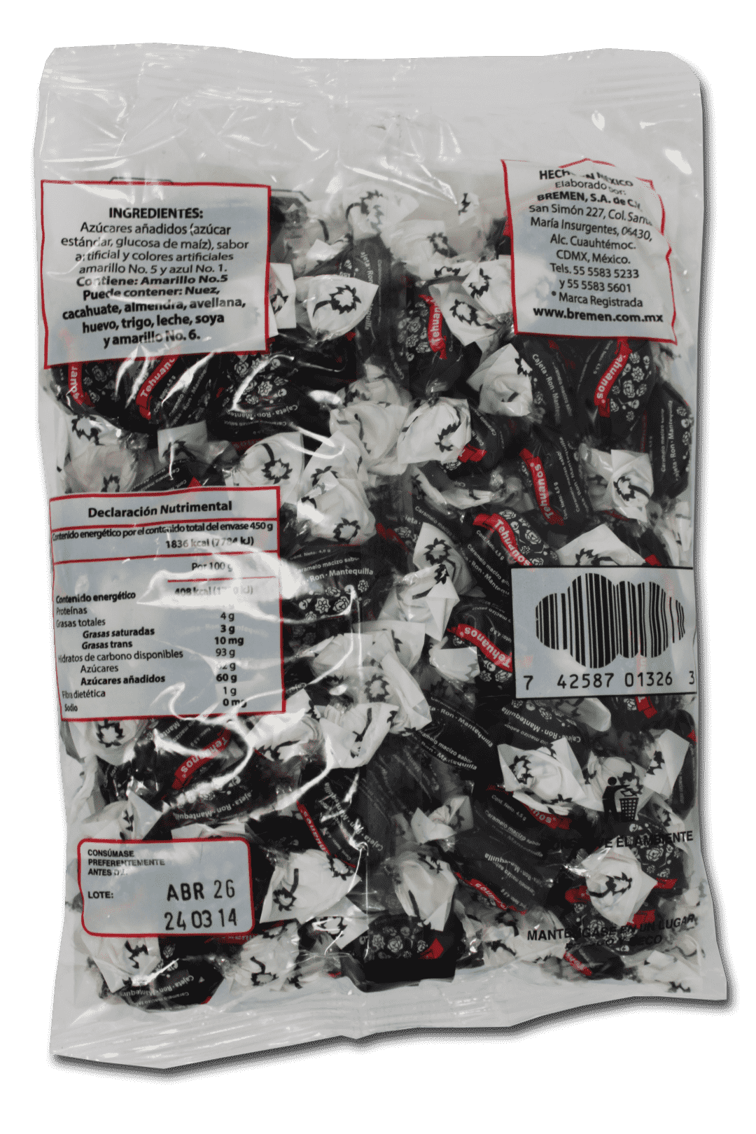 Caramelo Cajeta Ron Mantequilla Tehuano