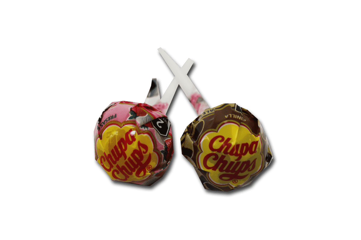 Paleta Chupa Chups Fresas con crema y Chocovainilla