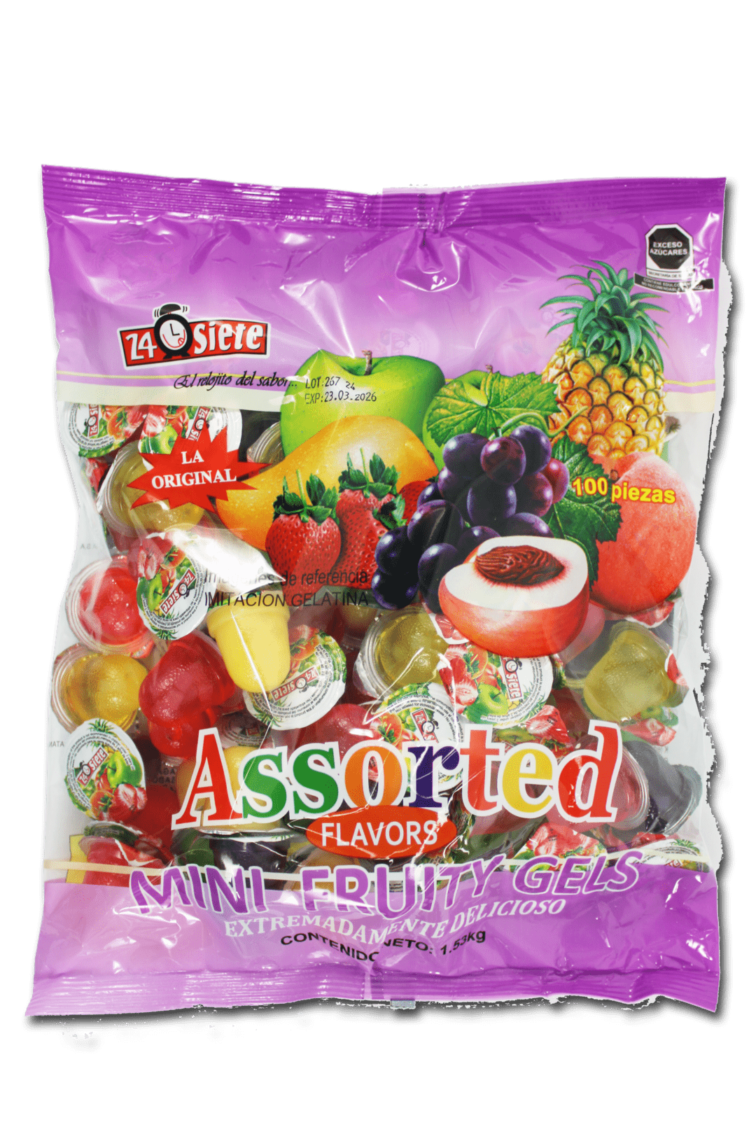 Gelatina mini frutas 100 piezas