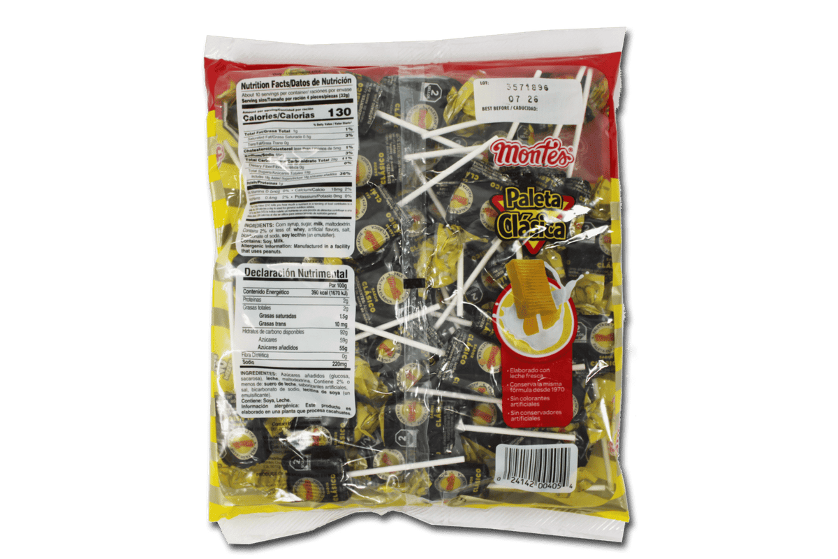 Paletas de leche cuadradas Montes