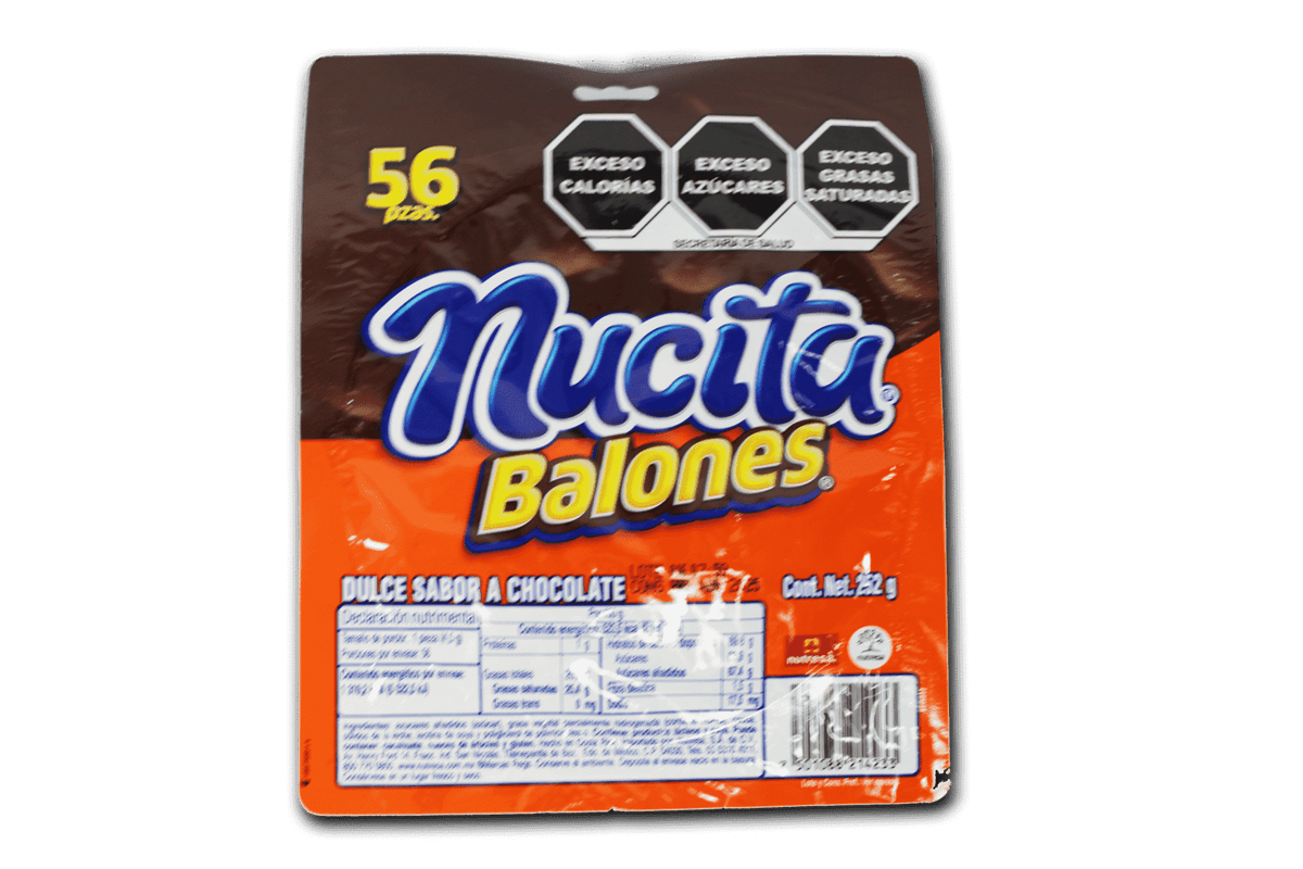 Balones chocolate nucita 56 pzas.