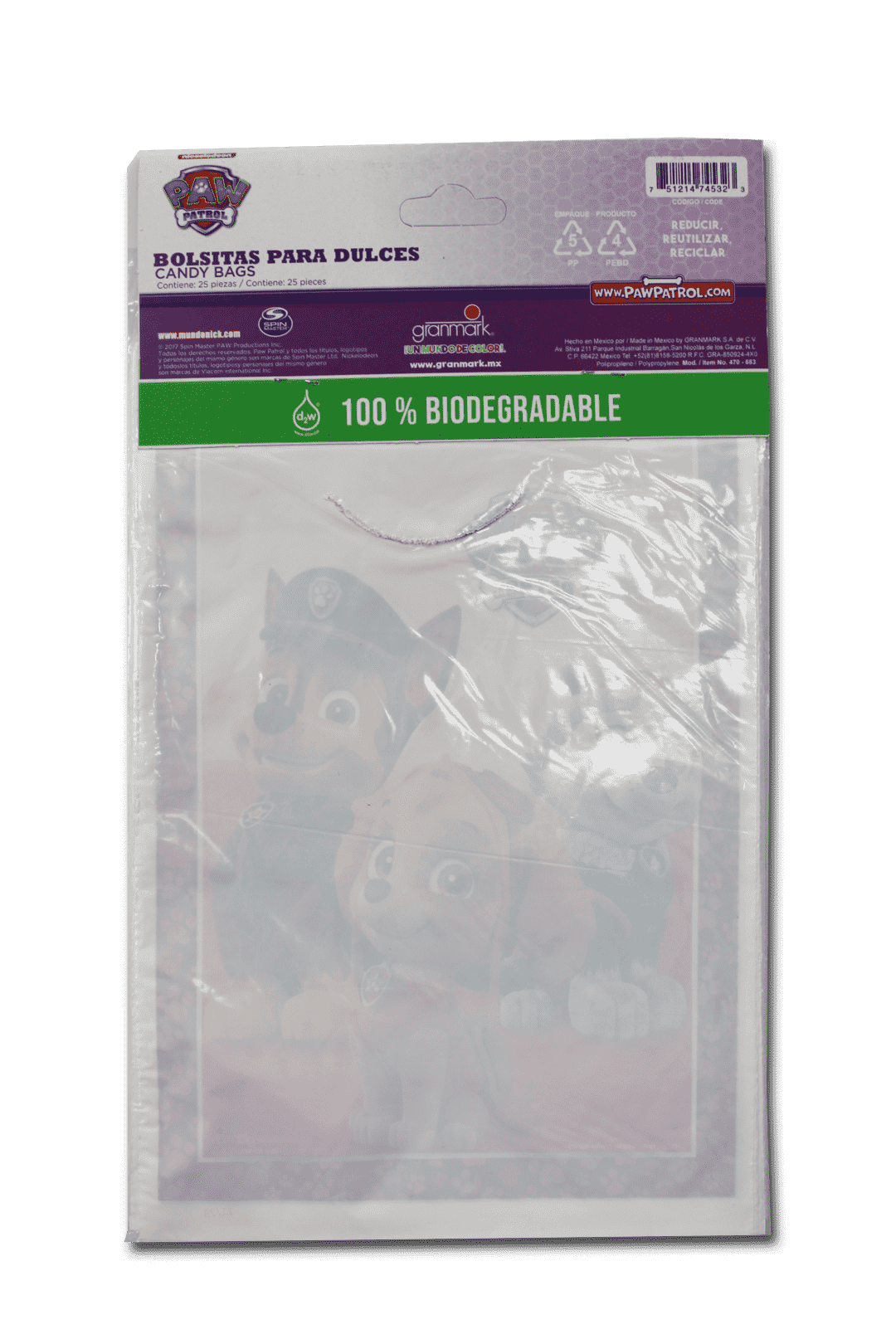 Bolsa para dulces Paw Patrol niña