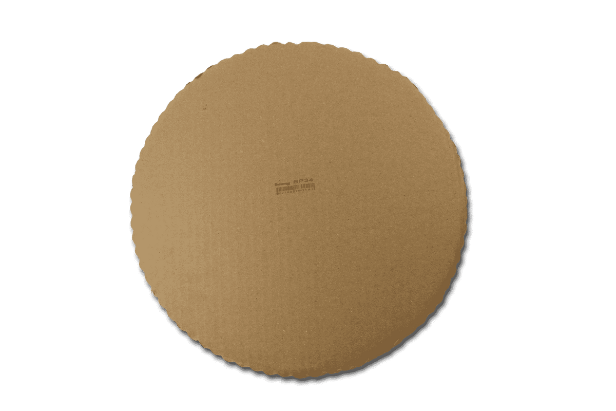 Base de cartón redonda plata, 34 cm